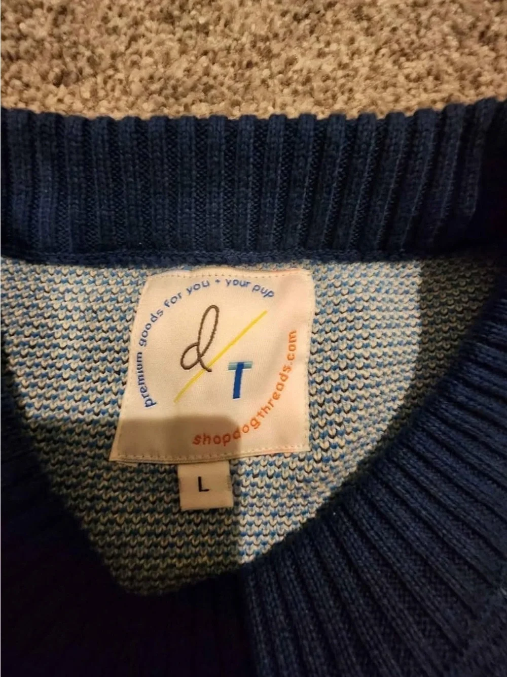 Cozy Blue & Cream Nordic Knit Dog and Human Sweater Bundle